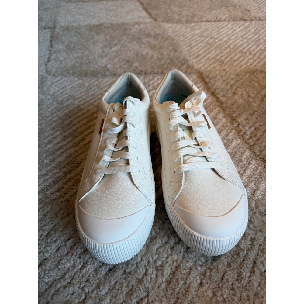 Dr‎ Scholls Time Off White Platform Sneakers Womens Size 8 Lace Up Walking Shoes